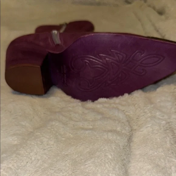 FREE PEOPLE Purple Leather Ankle Boots - Picture 5 of 12